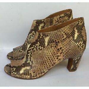 Authentic Rare Maison Martin Margiela Peep-Toe
 Taupe Snakeskin Booties Size 37